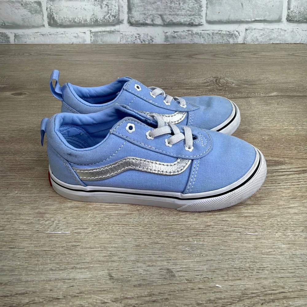 Vans Ward Low Top Sneakers Toddler 10.0 Blue Silver Canvas
